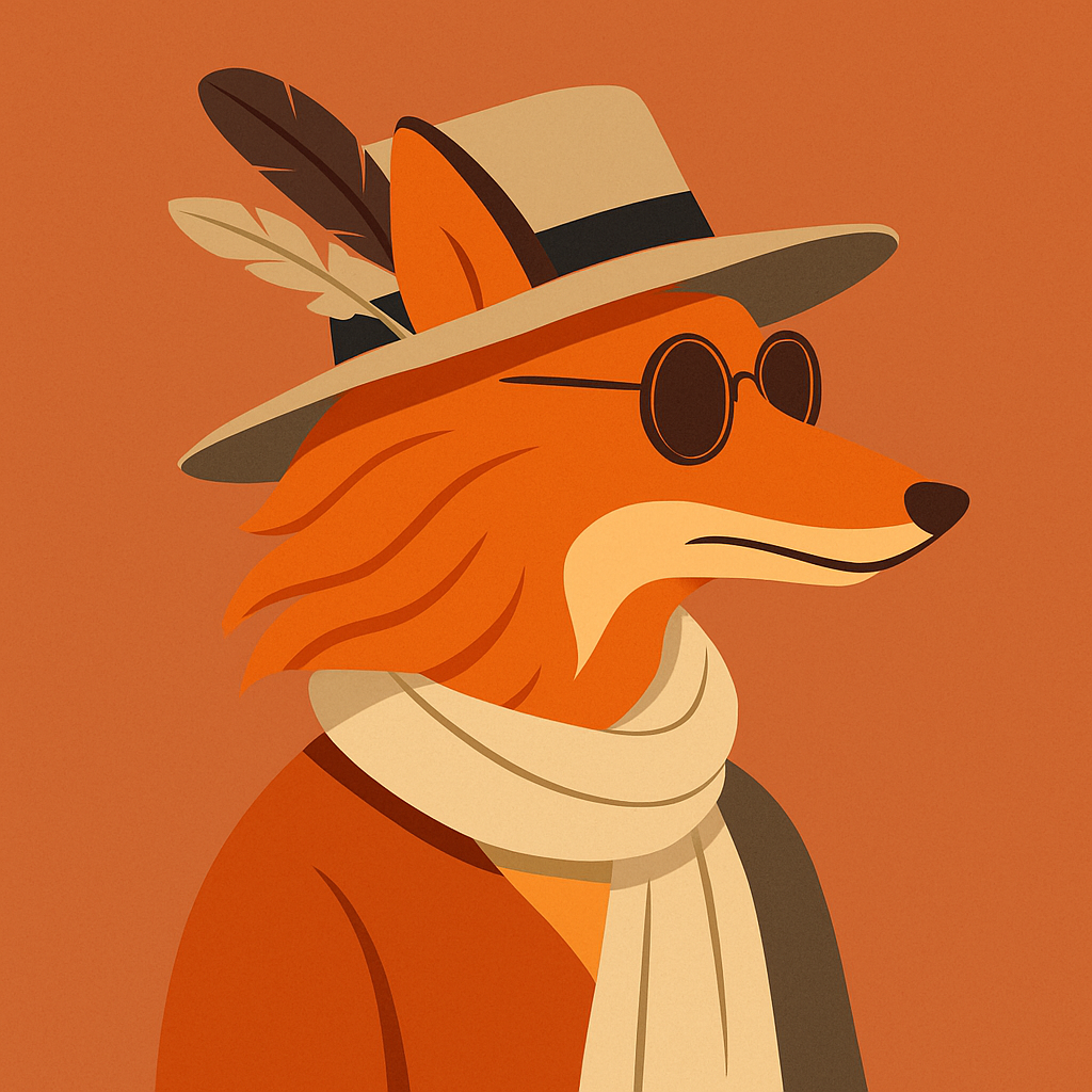 Mr. Fox - Serie Fauna, ilustración y collage digital por Romina Karl