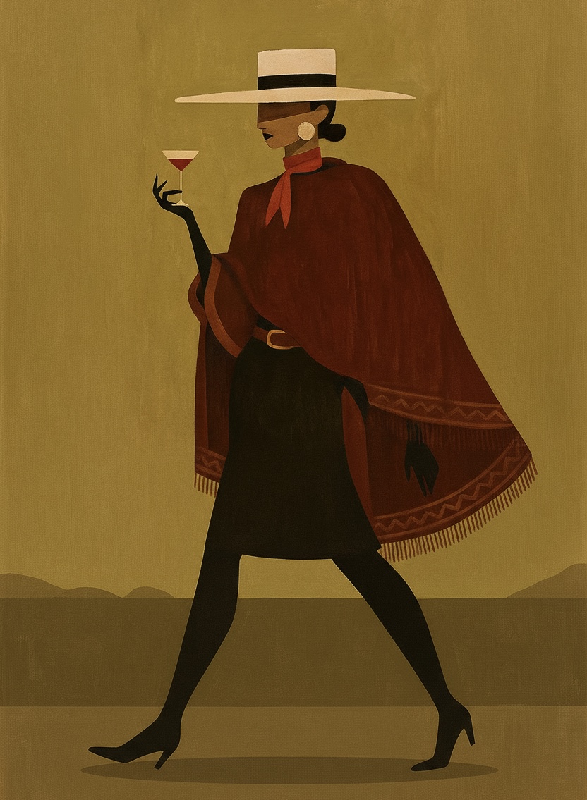 La Caminata - Serie Gauchas y Caballos, arte digital contemporáneo por Romina Karl